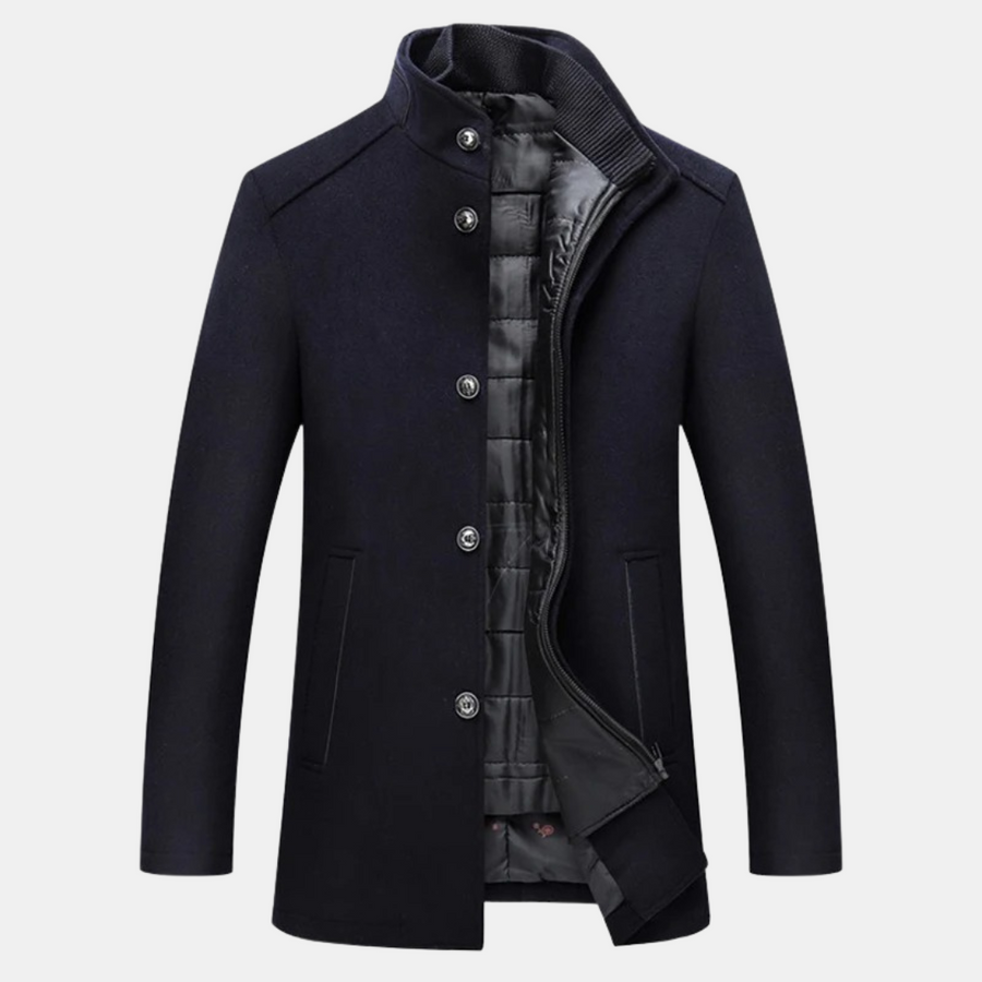 Mantel Herren | Eleganter Stehkragen | Gepolsterte Wärme für kalte Tage