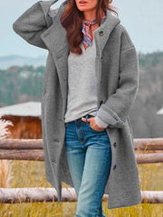 Mantel Damen Oversized mit Kapuze
