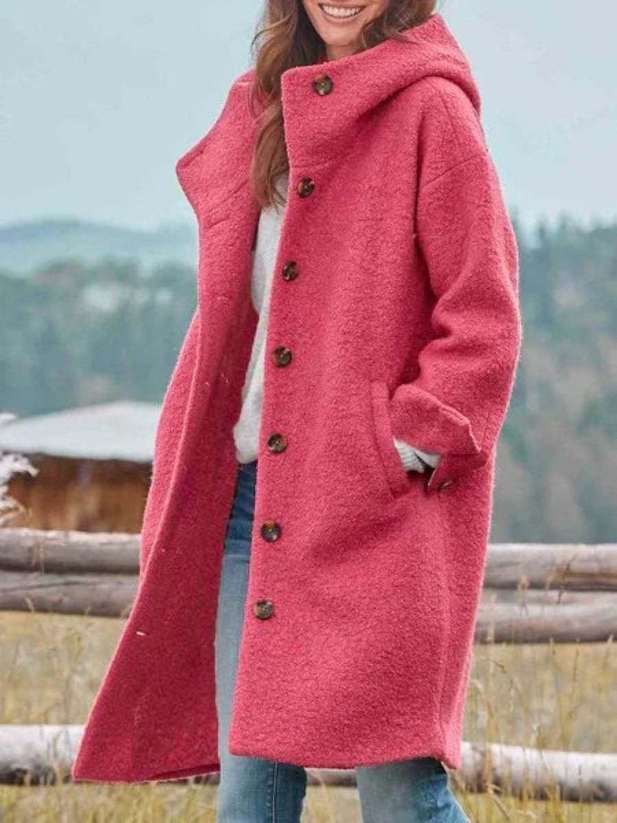 Mantel Damen Oversized mit Kapuze