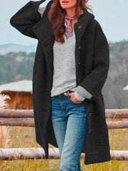 Mantel Damen Oversized mit Kapuze