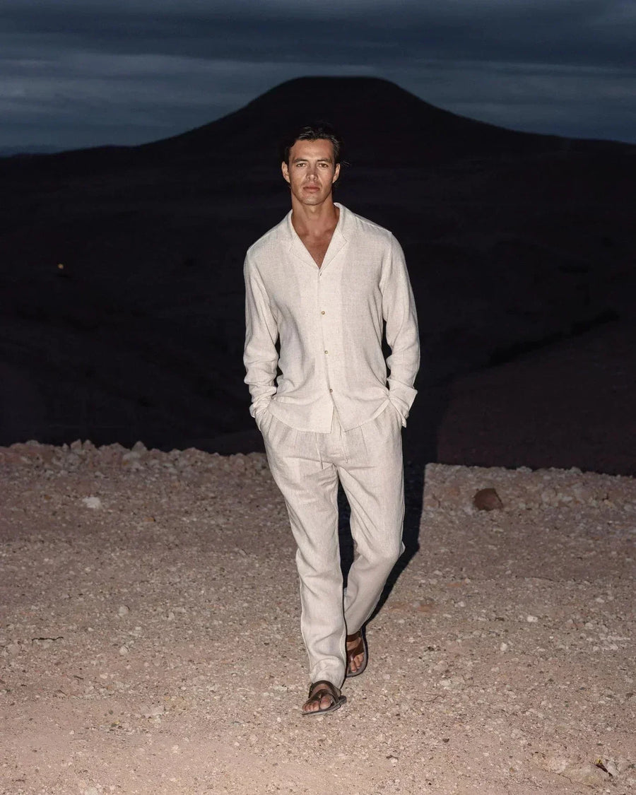 Zweiteiliges Herren Leinen-Set – Sommer-Outfit mit Hemd & Hose