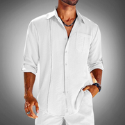 Joachim | Herren Lässiges Langarm-Button-Up Hemd