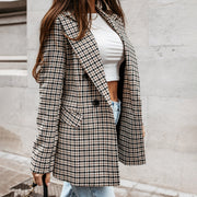 Lässiger Damenblazer | Kariertes Design