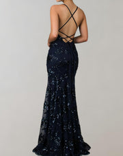 Aria - ärmelloses und rückenfreies kleid mit wunderschönen pailletten