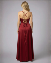 Maxi Kleid Damen | Elegantes Abendkleid lang mit Beinschlitz