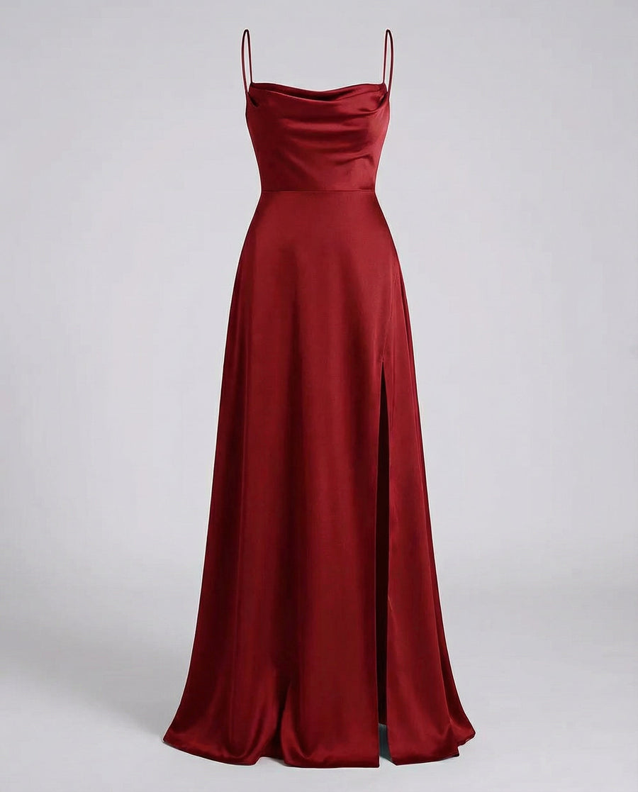 Maxi Kleid Damen | Elegantes Abendkleid lang mit Beinschlitz