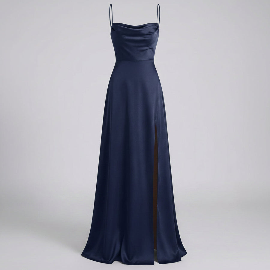 Maxi Kleid Damen | Elegantes Abendkleid lang mit Beinschlitz