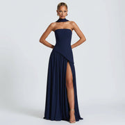 Maxikleid Damen – Trägerloser Schnitt & fließende Silhouette