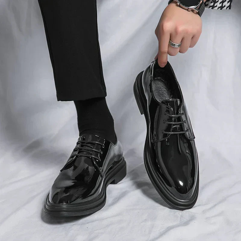 Oliver | Herren Glänzende Schnür-Derby-Schuhe
