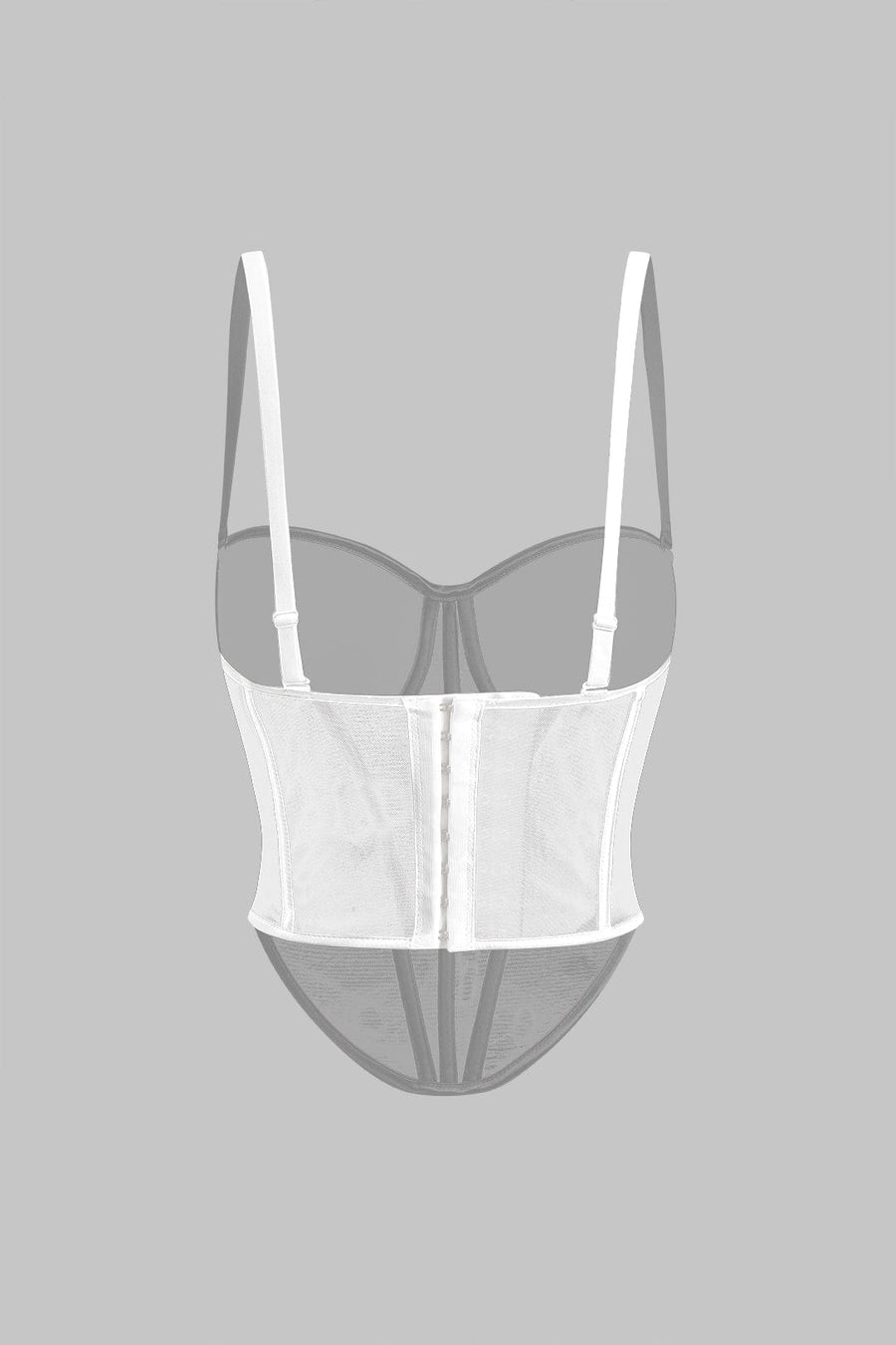 Cecilia | Elegantes Mesh-Korsett-Top mit Kontrastpaspeln