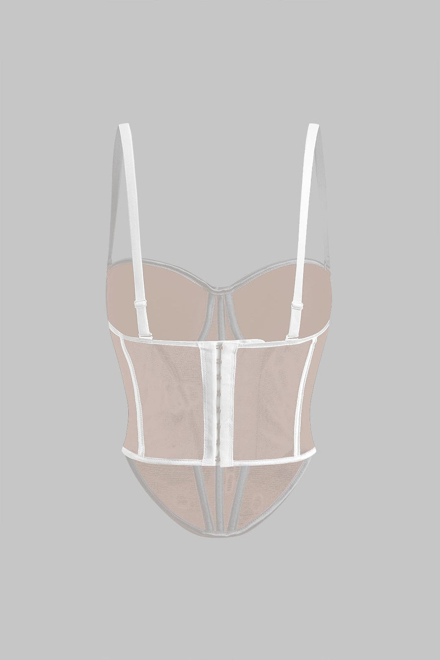 Cecilia | Elegantes Mesh-Korsett-Top mit Kontrastpaspeln