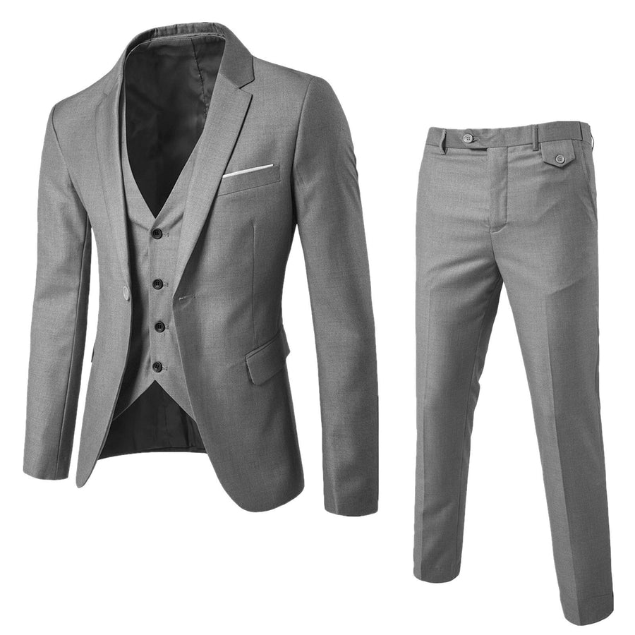 Elegantes 3-teiliges Herren-Set – Blazer, Hose & Weste im formellen, maßgeschneiderten Stil