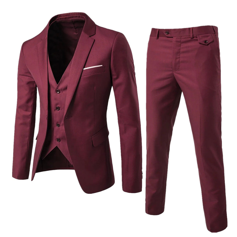 Elegantes 3-teiliges Herren-Set – Blazer, Hose & Weste im formellen, maßgeschneiderten Stil