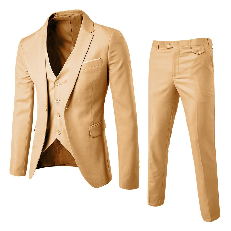 Elegantes 3-teiliges Herren-Set – Blazer, Hose & Weste im formellen, maßgeschneiderten Stil