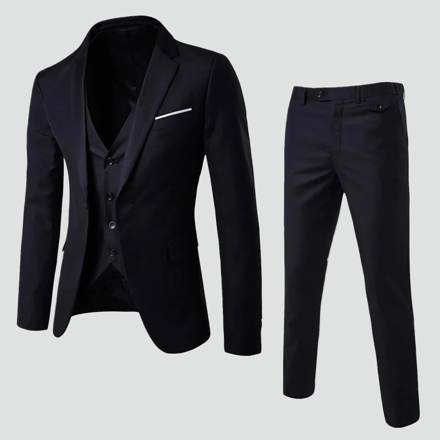 Elegantes 3-teiliges Herren-Set – Blazer, Hose & Weste im formellen, maßgeschneiderten Stil