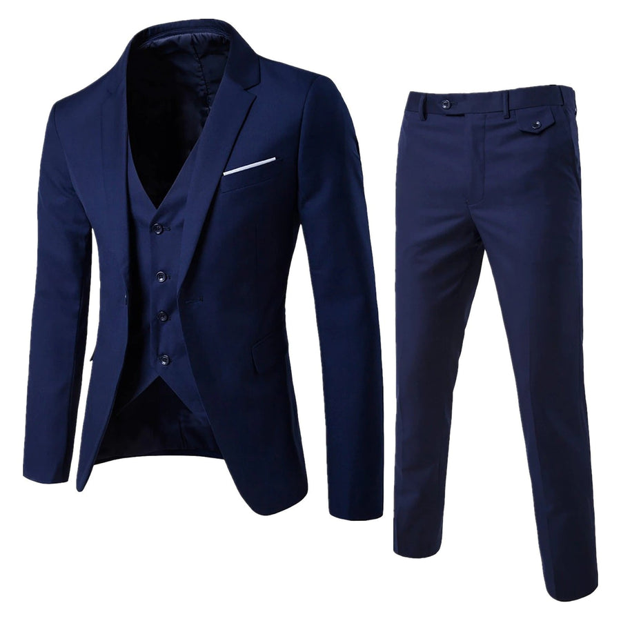 Elegantes 3-teiliges Herren-Set – Blazer, Hose & Weste im formellen, maßgeschneiderten Stil