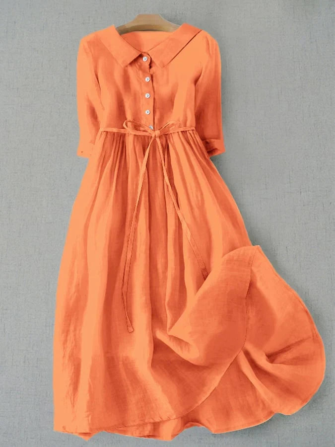 Midikleid Damen | Bindegürtel & Romantisch Fließend