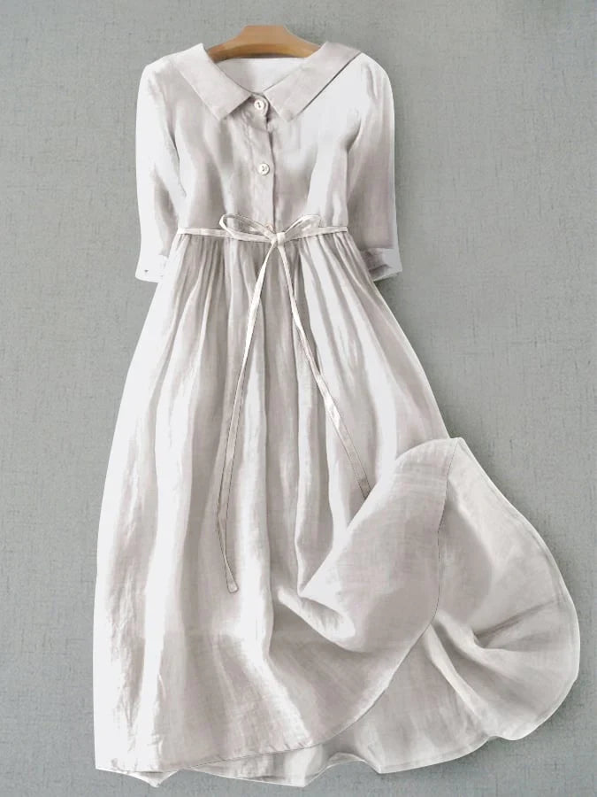 Midikleid Damen | Bindegürtel & Romantisch Fließend