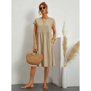 Midikleid Damen | Lässiges A-Linien-Design & Praktische Seitentaschen
