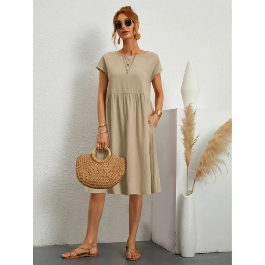 Midikleid Damen | Lässiges A-Linien-Design & Praktische Seitentaschen