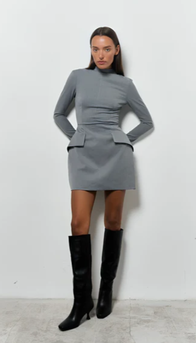 Damen Satin Minikleid mit A-Linien-Schnitt und Eleganter Silhouette