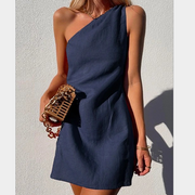 Damen-Minikleid - One-Shoulder - Sommer-Design