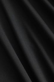 Valeria | Elegantes Schwarzes Langärmliges Minikleid – Figurbetonte Passform mit Drapierung & Rosendetail