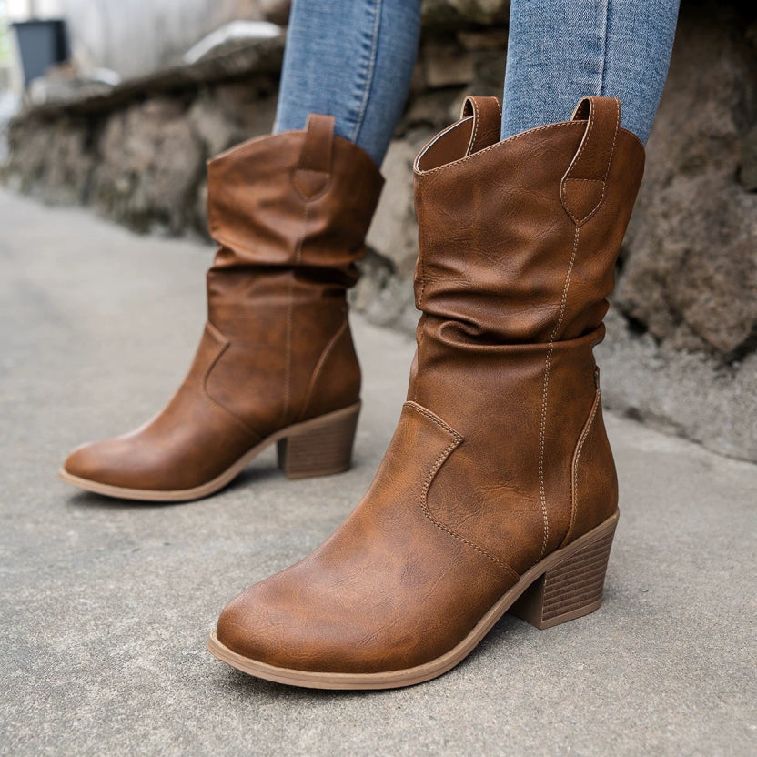 Moderne Cowboy-Slipper mit niedrigem Absatz