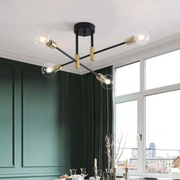 Moderne LED-Deckenleuchte Schwarz und Gold für Wohnzimmer und Schlafzimmer – Warmweiße Beleuchtung 15-20 m²