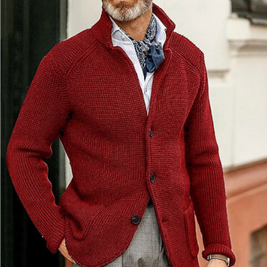 Moderne Strickjacke mit Knopfverschluss