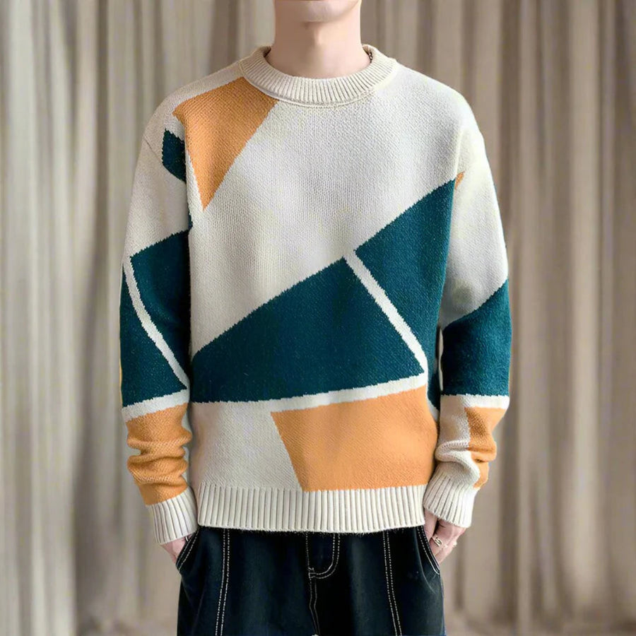 Modischer Strickpullover mit geometrischem Muster