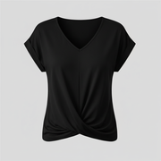 Top alla moda a manica corta donna | Maglia con scollo a V