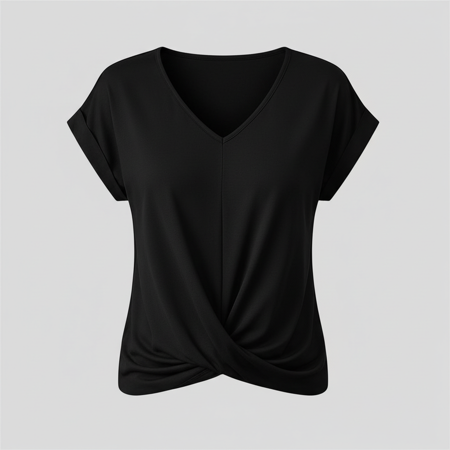 Top alla moda a manica corta donna | Maglia con scollo a V