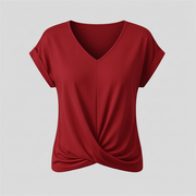 Top alla moda a manica corta donna | Maglia con scollo a V