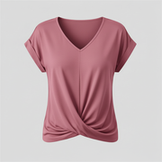 Top alla moda a manica corta donna | Maglia con scollo a V