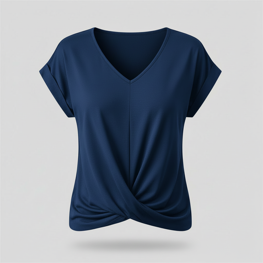 Top alla moda a manica corta donna | Maglia con scollo a V