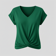 Top alla moda a manica corta donna | Maglia con scollo a V