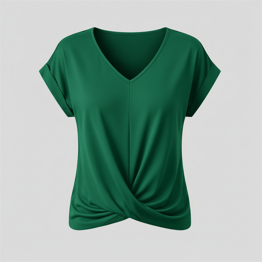 Top alla moda a manica corta donna | Maglia con scollo a V