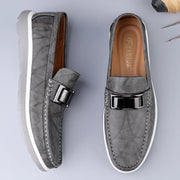 Mokassin Herren | Eleganter Leder-Slipper mit Metallschnalle & Plateausohle
