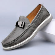 Mokassin Herren | Eleganter Leder-Slipper mit Metallschnalle & Plateausohle