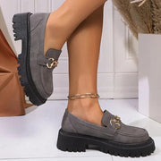 Mokassins Damen | Plateau & Goldkette Elegant