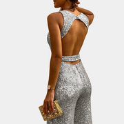 Monica | Glitzernder Sommer-Jumpsuit