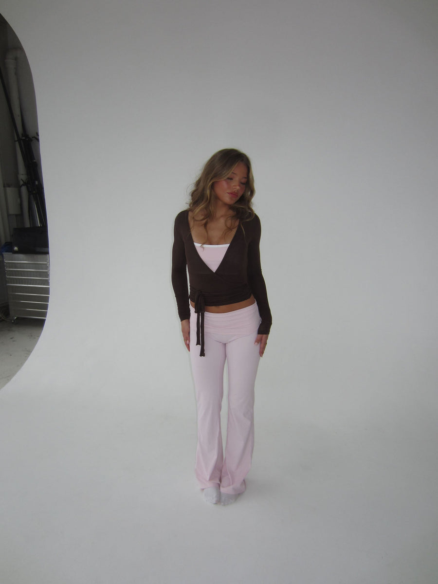 Langärmlige Wickelbluse für Damen – Yoga – Alltagskleidung