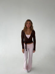 Langärmlige Wickelbluse für Damen – Yoga – Alltagskleidung