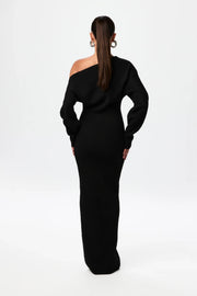 Trina – Schulterfreies Strickkleid