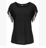 Nesta- Rundhals T-shirt Mit Fransen