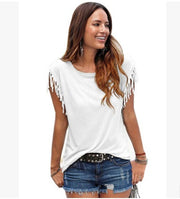Nesta- Rundhals T-shirt Mit Fransen