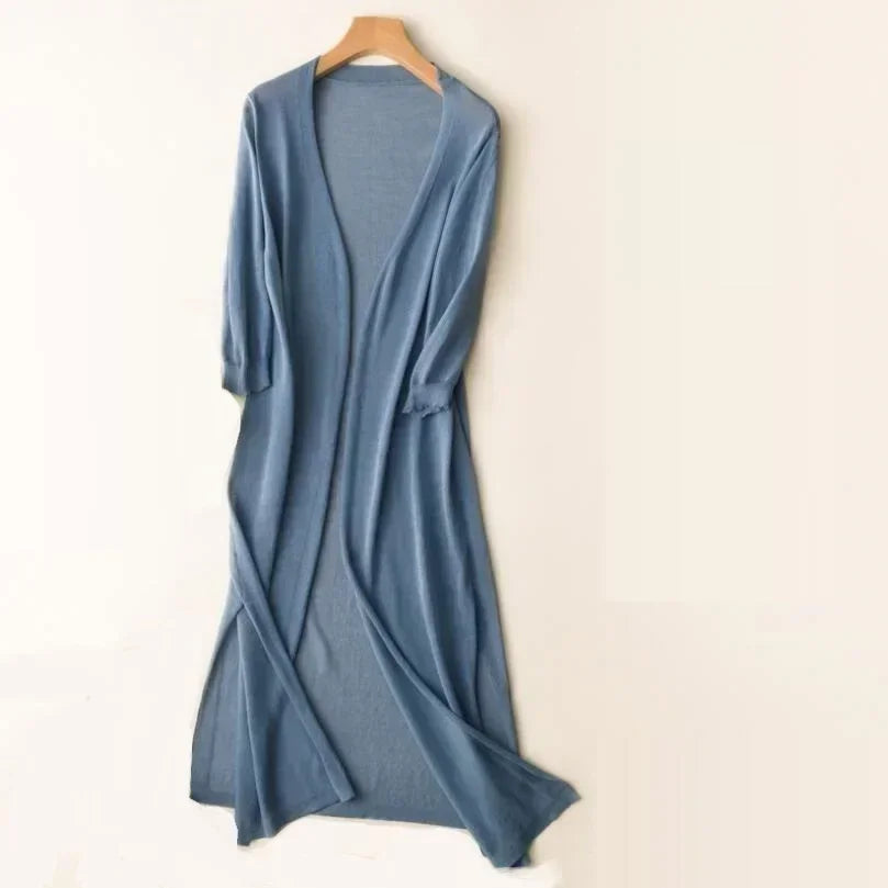 Heidi-Mode | Lange Offene Front Strickjacke