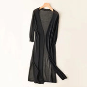 Heidi-Mode | Lange Offene Front Strickjacke