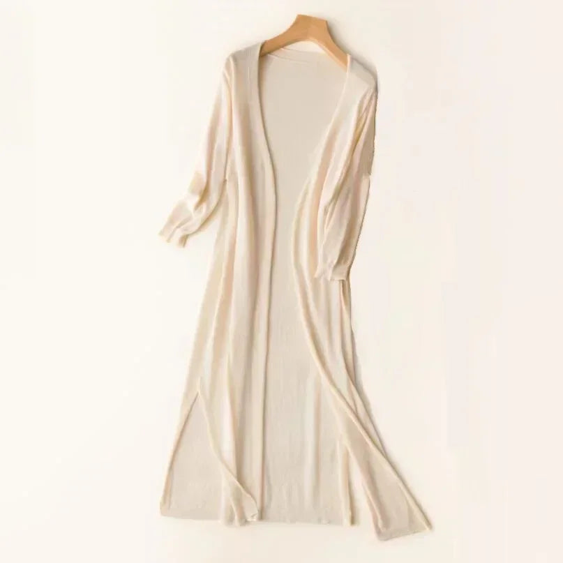 Heidi-Mode | Lange Offene Front Strickjacke